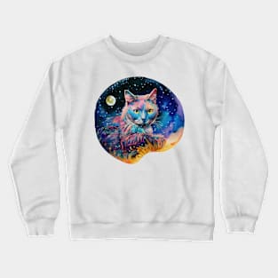 Cat in space - A world full of dreams Crewneck Sweatshirt